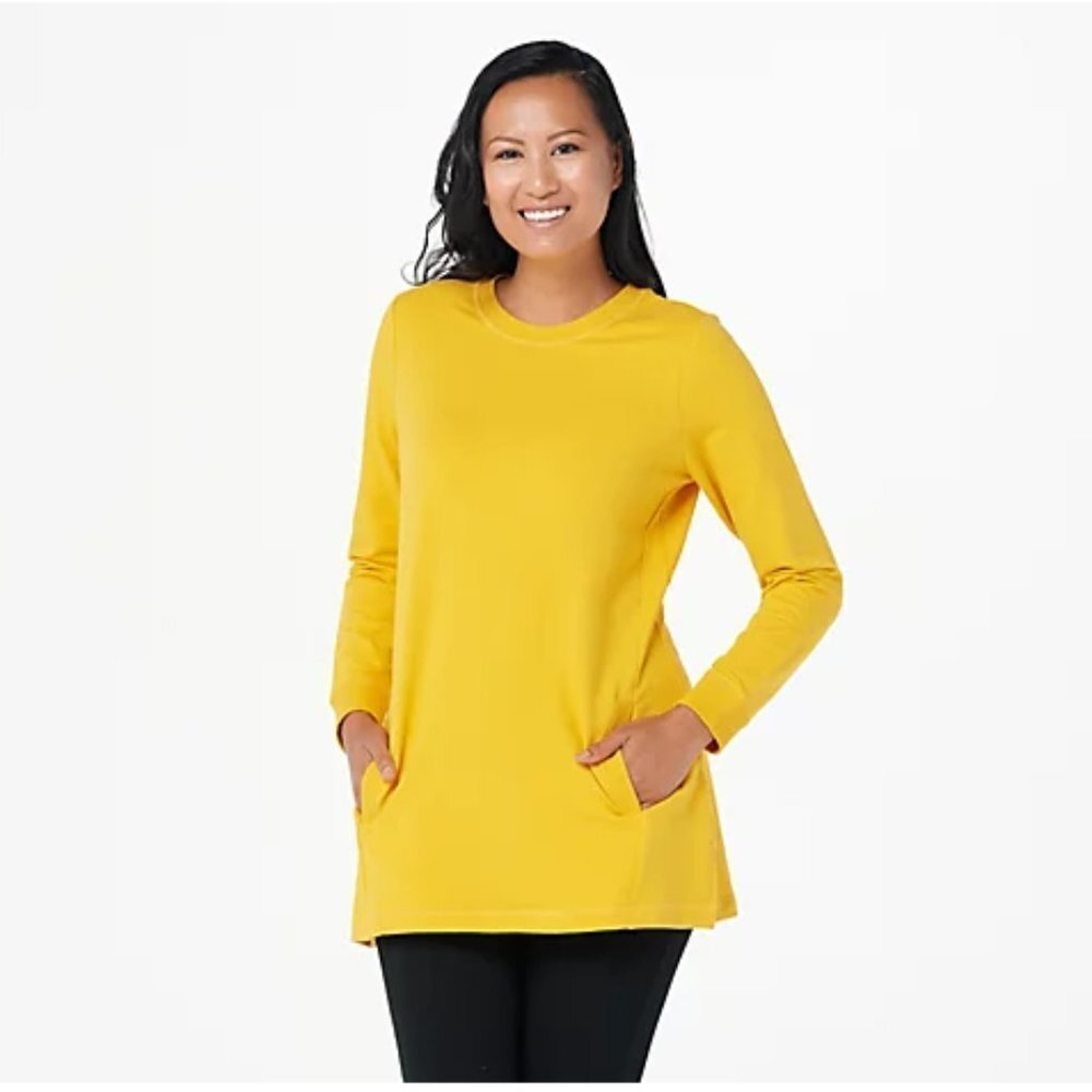 DENIM & Co. Active Crew Neck Long‎ Sleeve Tunic